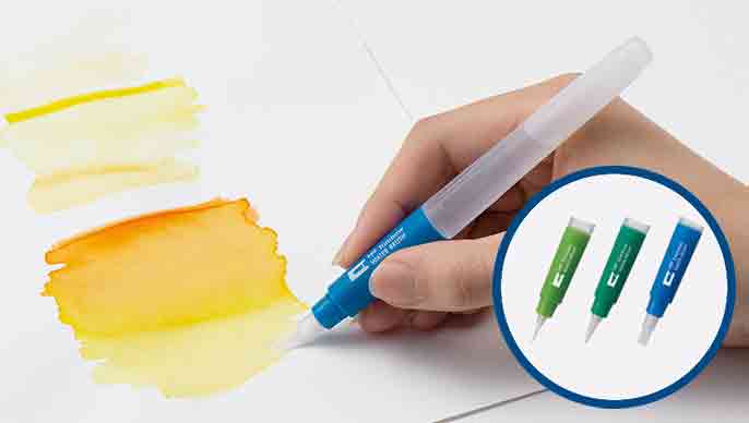 3 pieces ( Fine brush tip / Medium brush tip / Flat brush tip )
