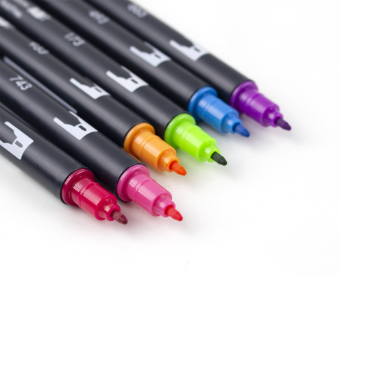 AB-T Water Brush Pen, 6C Set, Bright Palette