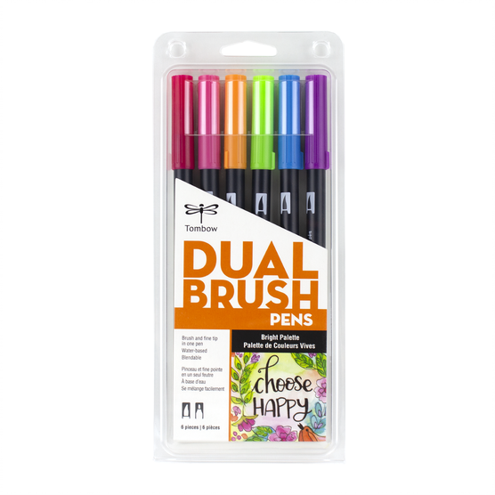 AB-T Water Brush Pen, 6C Set, Bright Palette