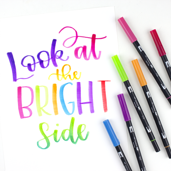 AB-T Water Brush Pen, 6C Set, Bright Palette