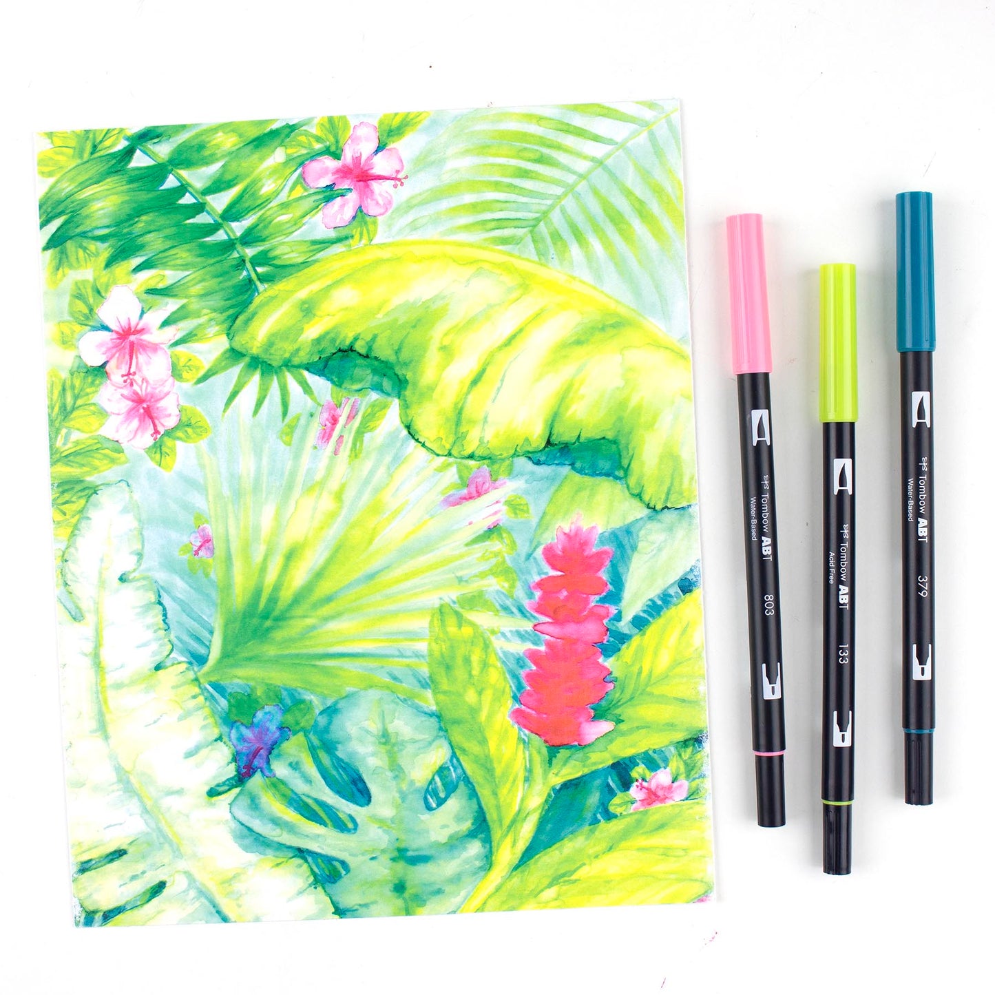 AB-T Water Brush Pen, 6C Set, Tropical Palette