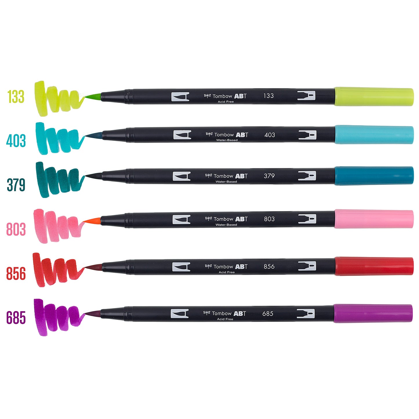 AB-T Water Brush Pen, 6C Set, Tropical Palette