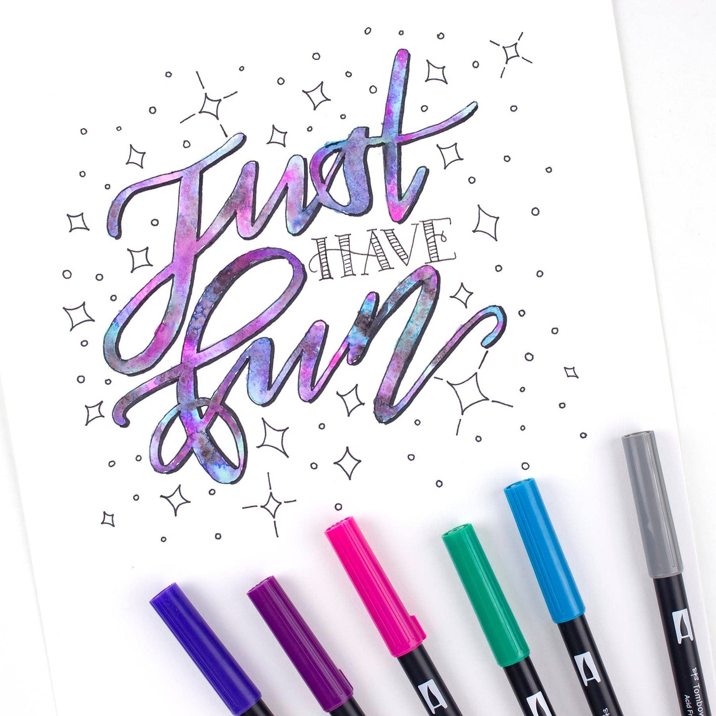 AB-T Water Brush Pen, 6C Set, Galaxy Palette