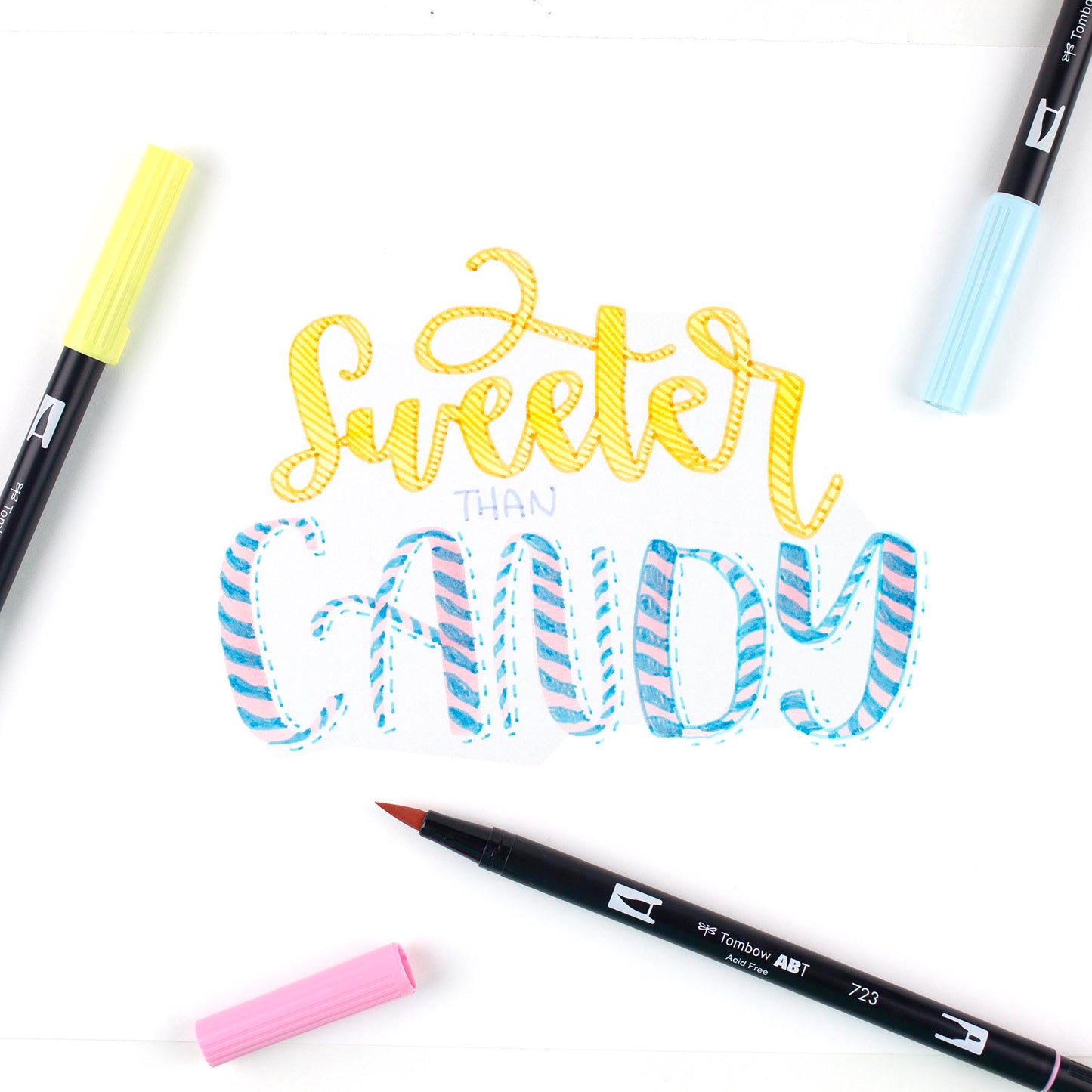AB-T Water Brush Pen, 6C Set, Pastel Palette