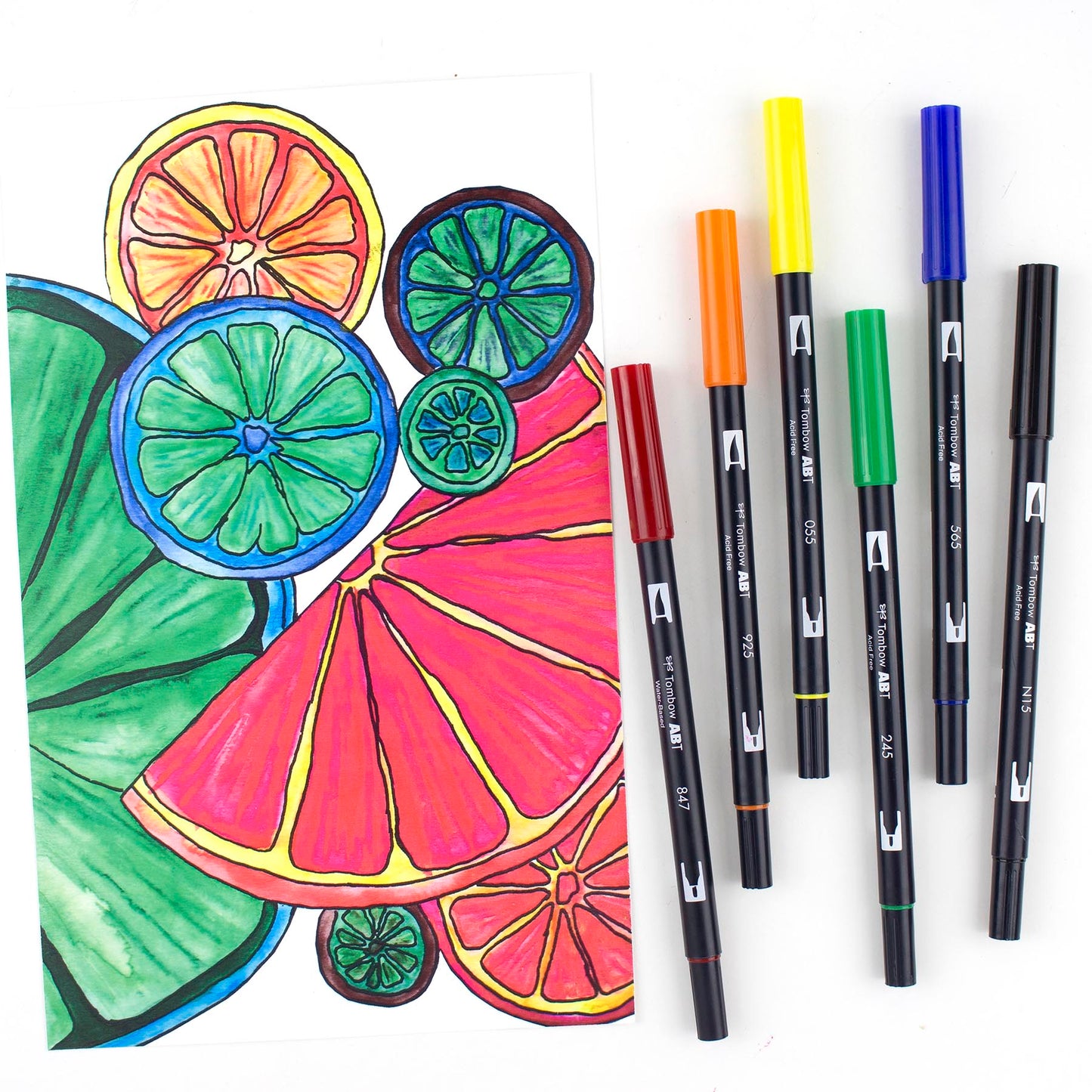 AB-T Water Brush Pen, 6C Set, Primary Palette