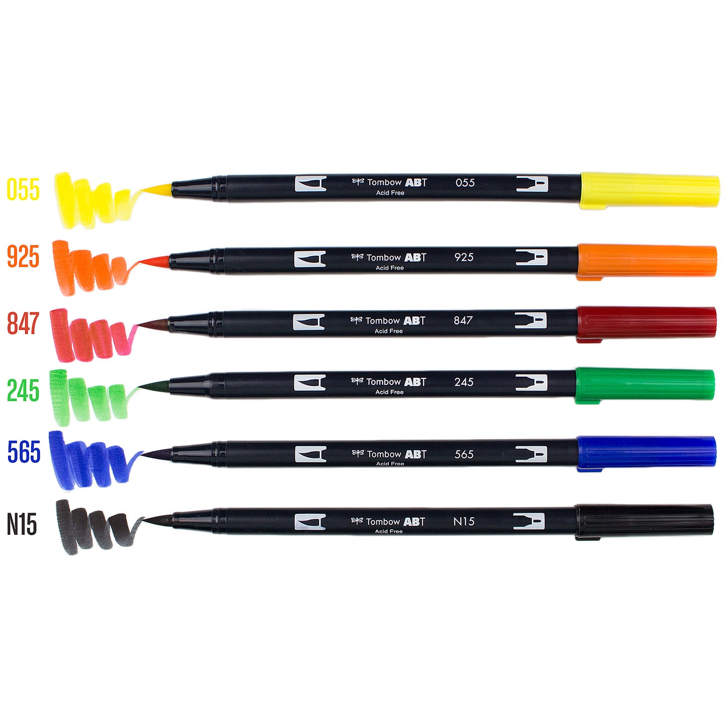 AB-T Water Brush Pen, 6C Set, Primary Palette