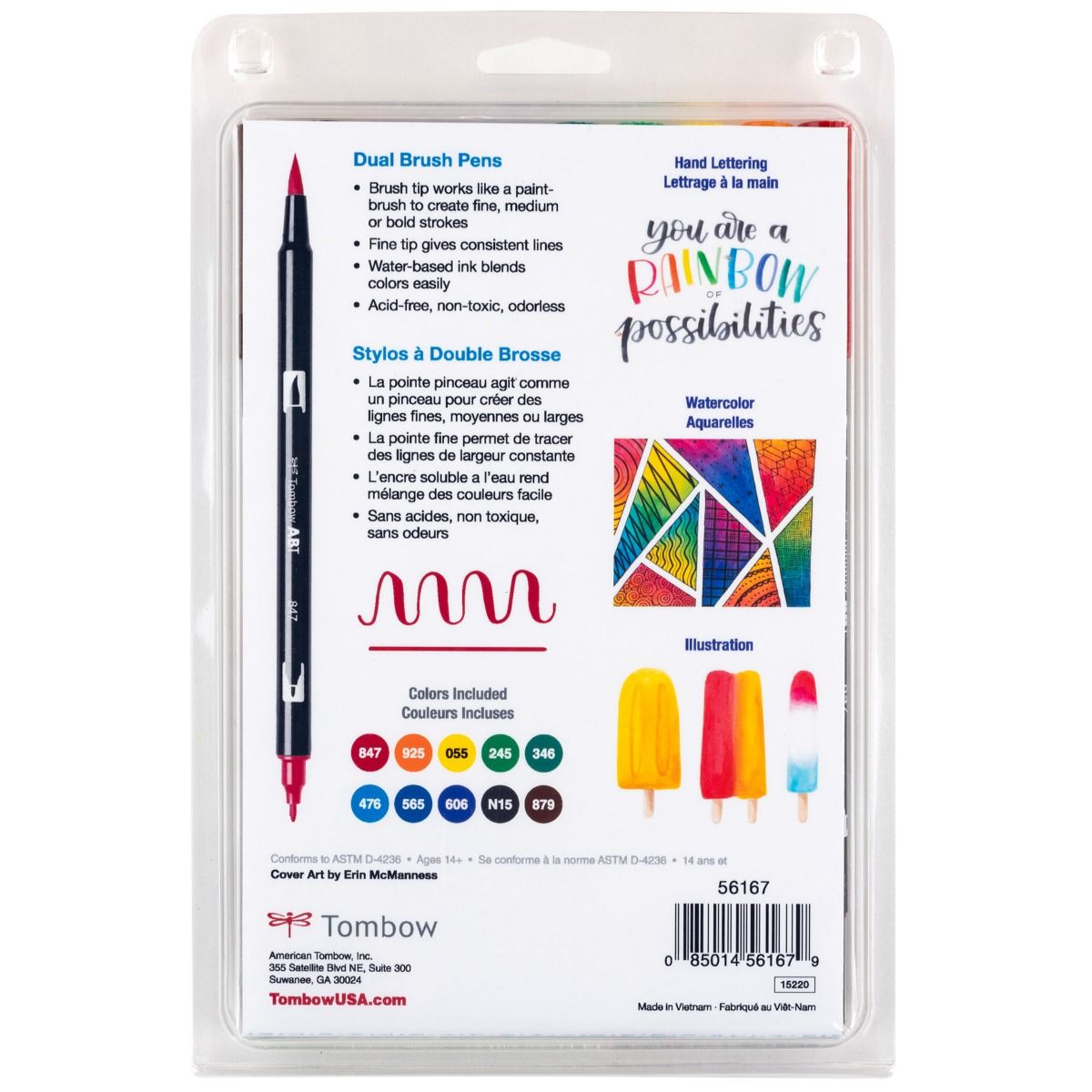 AB-T Water Brush Pen, 10C Set, Primary