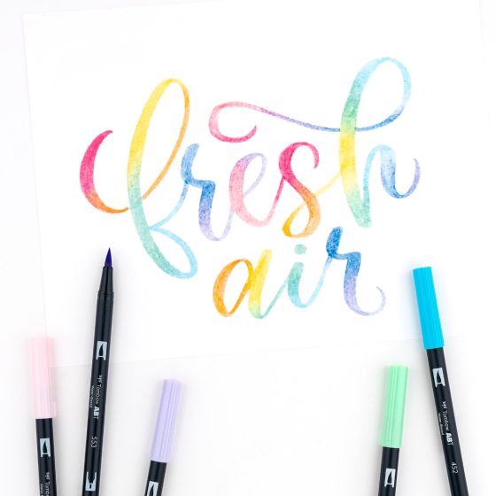Dual Brush Pen Art Markers, Pastel, 10-Pack