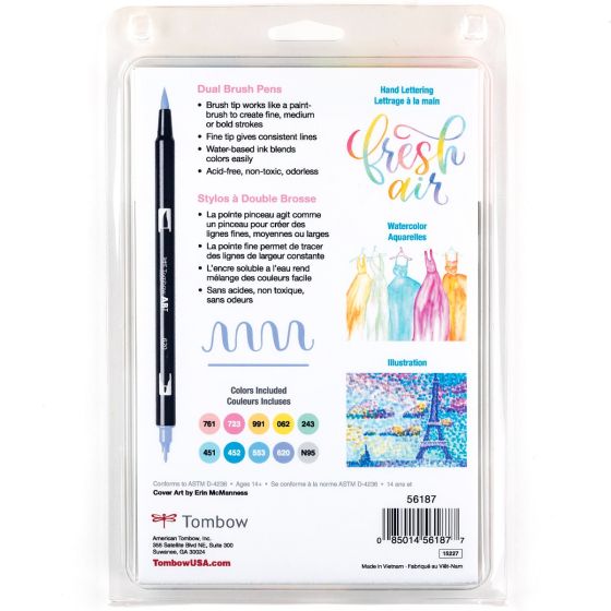 Dual Brush Pen Art Markers, Pastel, 10-Pack