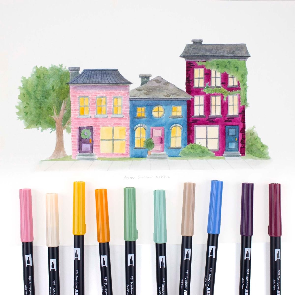 AB-T Water Brush Pen, 10C Set, Cottage