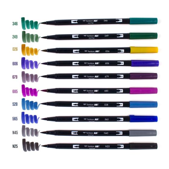 AB-T Water Brush Pen, 10C Set, Bohemian