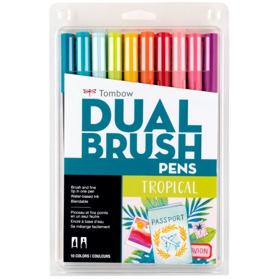 AB-T Water Brush Pen, 10C Set, Tropical